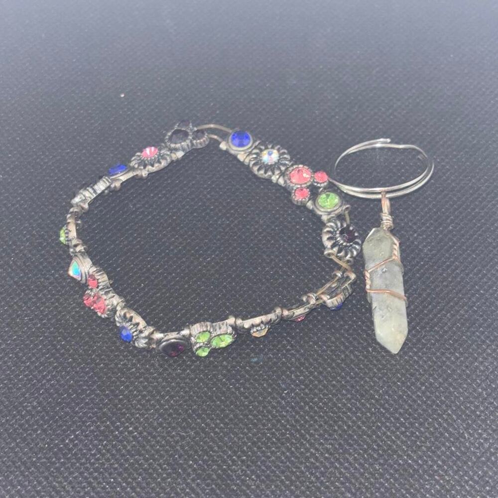 Multi colored beaded bracelet with a